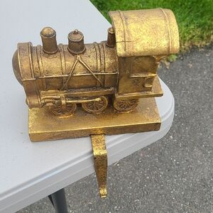 Gold Train Stocking Holder